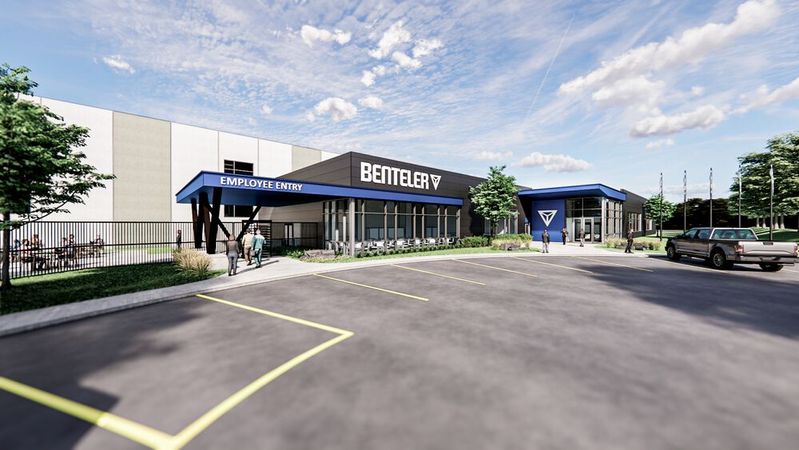 Das neue Werk von Benteler in Wyoming, Michigan (USA), soll 2026 die Produktion aufnehmen.(Bild:  Benteler)