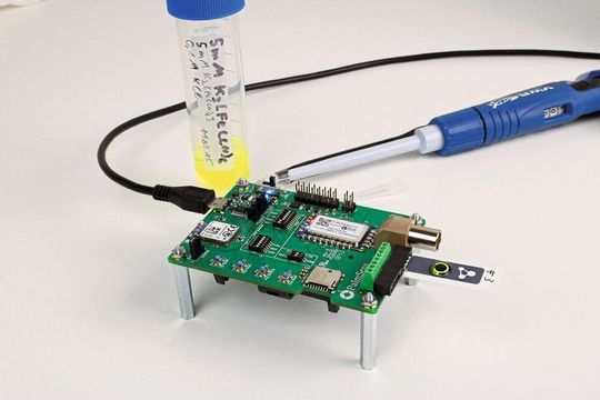 Bild 5: Aufbau der Zyklovoltammetrie auf der EmStat Pico-Entwicklungsplatine.(Bild:  PalmSens)