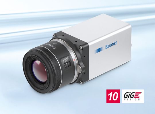 Die neuen Baumer High Performance Kameras mit integriertem Canon RF-Mount bieten hohe Leistung in einem kompakten Gerät. Blende und Fokus werden direkt über die Kamera gesteuert. (Bild:  Baumer)