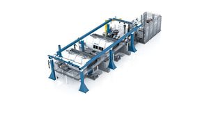 Sowohl Linien- als auch Flächenportal-Lösungen bestehen aus den gleichen Grundbaugruppen: Portal, Rüstplatz für Werkstücke, ggf. externes Werkzeugmagazin, Puffer/Lunge/Warehouse für mehrere Werkstücke (optional auf Vorrichtungen montiert), ggf. Greifer-Wechselstation (Greifer für Vorrichtungen und Werkzeuge). (Frai Robotic Technologies)