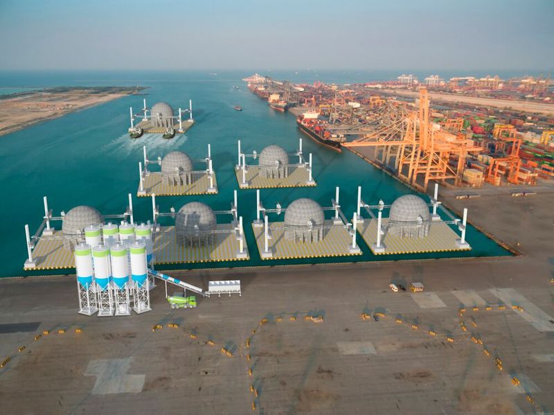 Produktion der 30m-Kugeln für einen StEnSea-Park. (Bild: Sterra)