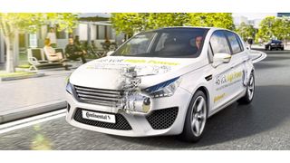 Geringe Spannung, hohe Leistung: Vollhybrid-Fahrzeug mit 48-Volt-High-Power-Technologie von Continental.  (Continental)