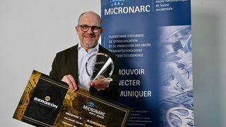 Philippe Amez-Droz, directeur de Adronix Sàrl reçoit le prix Micronarc 2025 pour l'invention du système Deep Sleep en collaboration avec l'entreprise Patric Concept. (Source : tripack.ch)