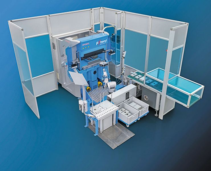 Die Biegezelle von Euromac bietet unter anderem sechs Achsen mit Hinteranschlag, einen Kuka-Roboter und eine Dickenkontrolle. (Euromac)