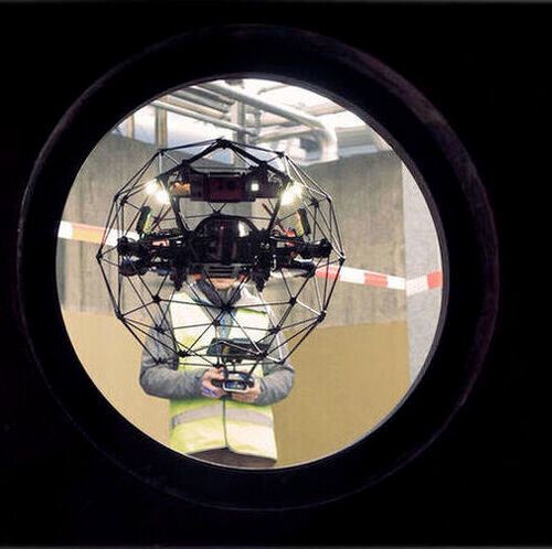 Flyability’s Elios 2 is a drone used for internal inspection of tanks or boilers. (Source:  Flyability)