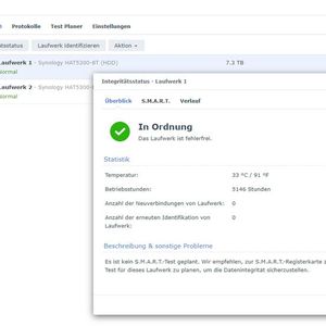 Überprüfen der physischen Laufwerke eines Synology-NAS.(Bild:  Joos - Synology)