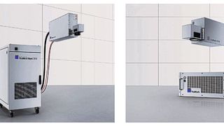 Zwei Komplettlösungen für UDI-Beschriftungen: Der Beschriftungslaser Trumicro Mark 2000 (links) für Black Marking-Beschriftungen mit ultrakurzen Laserimpulsen und der Beschriftungslaser Trumark 6030 (rechts) für Anlassbeschriftungen mit Nanosekundenpulsen.  (Trumpf)