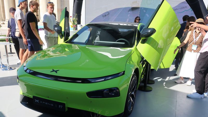 Ein weiterer chinesischer Neuling zeigt sich auf der IAA 2023 mit dem VW-Partner Xpeng. (Bild: Grimm – VCG)