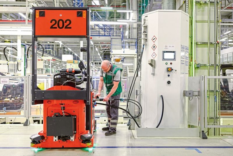 Rund 80 % aller Stapler von Linde sind mit Brennstoffzellen-Antrieb bestellbar. (Linde-MH)