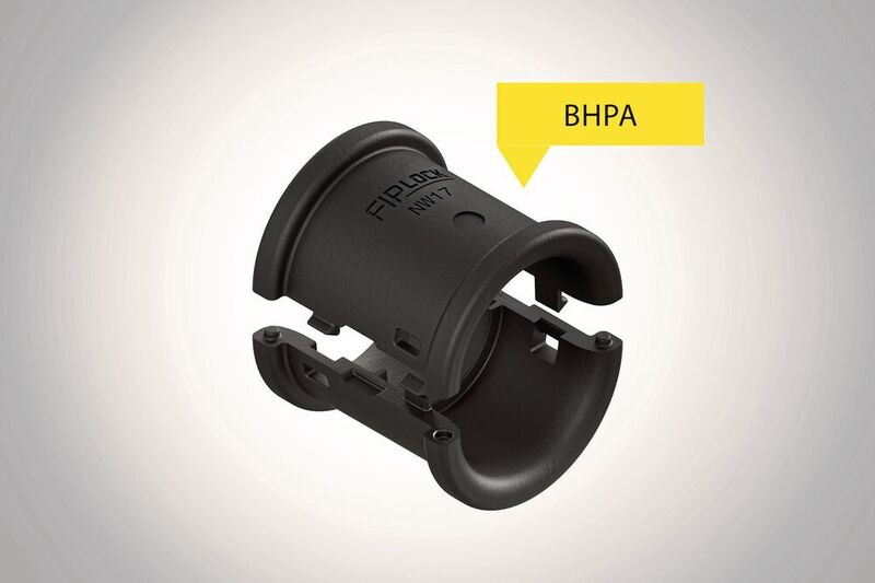 Die Montagehalbschalen Fiplock BHPA stellen sicher, dass Wellrohre fachgerecht in gebohrten Montagerahmen oder Spannschellen befestigt sind.  (FIP)