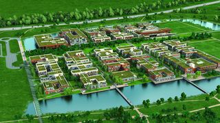 Computer-Grafik des Unternehmensstandorts Campeon von Infineon Technologies (Archiv: Vogel Business Media)