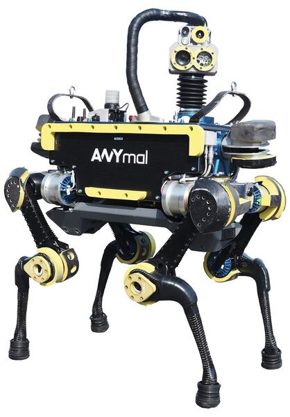 Der autonome Roboter Anymal wird zum Aufspühren von verunglückten Personen eingesetzt. Dabei unterstützt eine Wärmebildkamera von Micro-Epsilon bei der Spurensuche. (Anybotics AG)