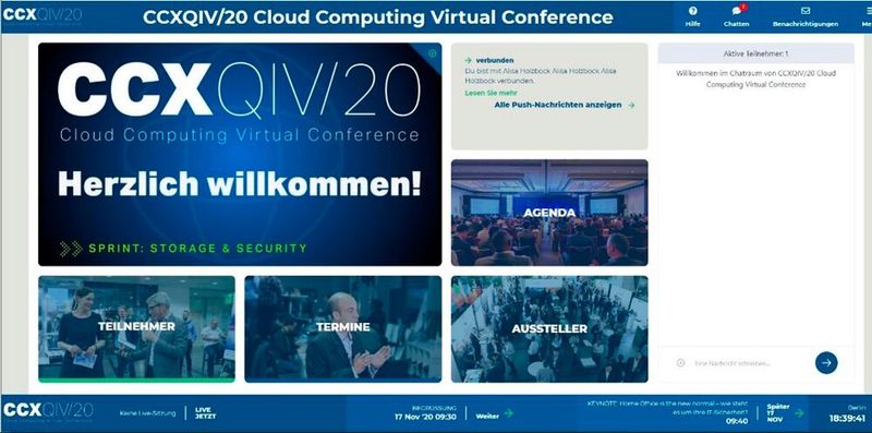 Die Lobby der virtuellen Konferenz (Bild: Vogel IT-Medien)