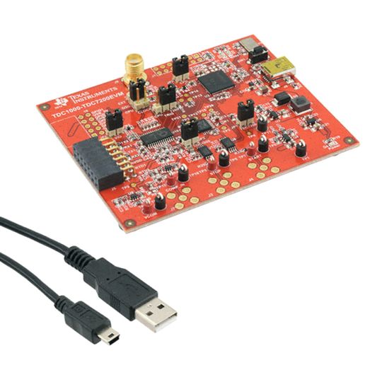 TDC1000-TDC7200EVM von TI: Für Gas-, Wasser- und Heizungs-Durchflussmessungen, Pegelmessungen von Flüssigkeiten, Konzentrations- und Strömungserkennung sowie Näherungs- und Abstandsmessungen.(Bild:  Texas Instruments)