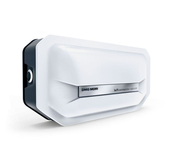 Ist der IoT-Connector vom Aufmacherbild der Standard, um neue DMG-Mori-Maschinen zu verbinden. Hier sieht man den IoT-Connector retrofit, der Maschinen bis zum Baujahr 2013 in einem Fertigungsnetzwerk verbinden kann. (Bild: DMG Mori)