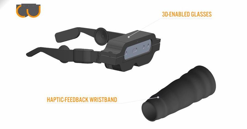 Der Prototyp enthält eine Intel Real Sense 3D-Kamera und Lautsprecher für Audio-Feedback.  (Framos)