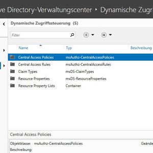 Abbildung 1: Im Active-Directory-Verwaltungscenter werden die Einstellungen der dynamischen Zugriffssteuerung konfiguriert.