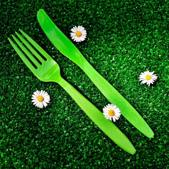 Im EU-Projekt Bio-Plastics Europe wurde biologisch abbaubares Plastik entwickelt. Daraus können unter anderem Besteck, Becher und Teller hergestellt werden.(Bild:  frei lizenziert /  Pixabay)