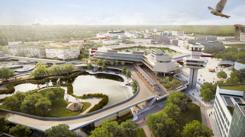 Mit der Entwicklung des ehemaligen Flughafens Tegel zur Urban Tech Republic und dem Schumacher Quartier entsteht eines der größten Stadtentwicklungsprojekte Europas. (Bild:  Tegel Projekt GmbH_Ponnie Image)