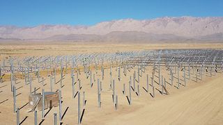 Die Baustelle für den Solarpark Saidabad von Abo Wind: Nach Fertigstellung sollen hier mehr als 4100 Solarmodule stehen. (Abo Wind)