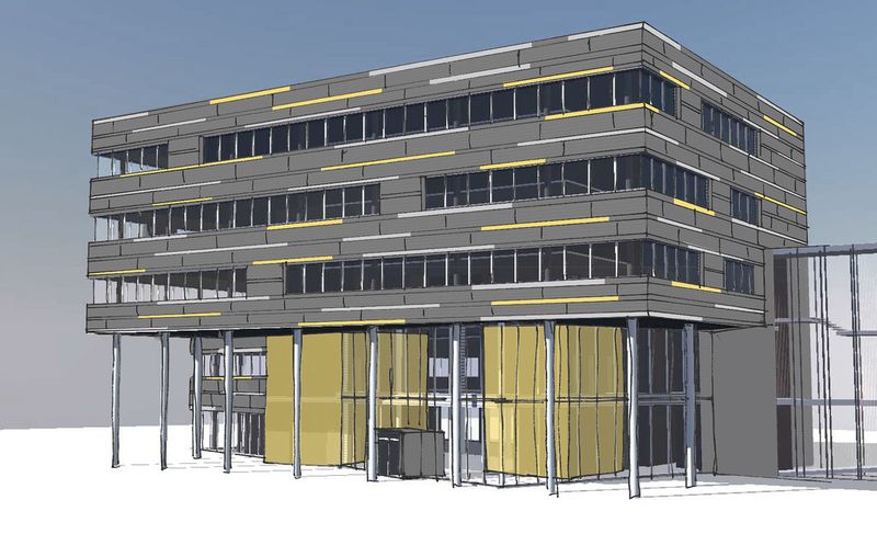 Entwurf des neuen Verwaltungsgebäudes der Paul Horn GmbH. (Bild: Horn)
