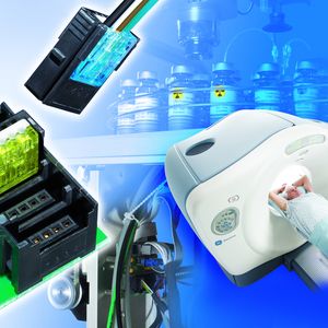 1 GE Healthcare hat mit dem Fastlab Dispenser  ... eine neue Generation von Dosieranlagen auf den Markt gebracht, die mit der Produktion der dreifachen Menge des radioaktiven Tracers dem Bedürfnis nach einer verbesserten Diagnostik gerecht werden. Im kompakten Gerät werden Miniatur-Steckverbinder mit Schnellanschluss eingesetzt.  Bilder: Phoenix Contact