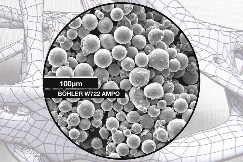 Böhler Edelstahl is expanding its portfolio to include powder for additive manufacturing, running under the brand name of Böhler Ampo. Three lines will be launched : Böhler Ampo W722, N700 and L718. (Böhler)