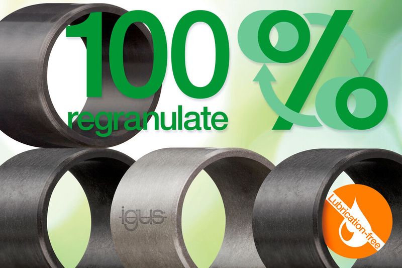 The ECO plain bearing program relies on regranulated materials and, like all Igus tribopolymers, is lubrication and maintenance-free. (Image:Igus)