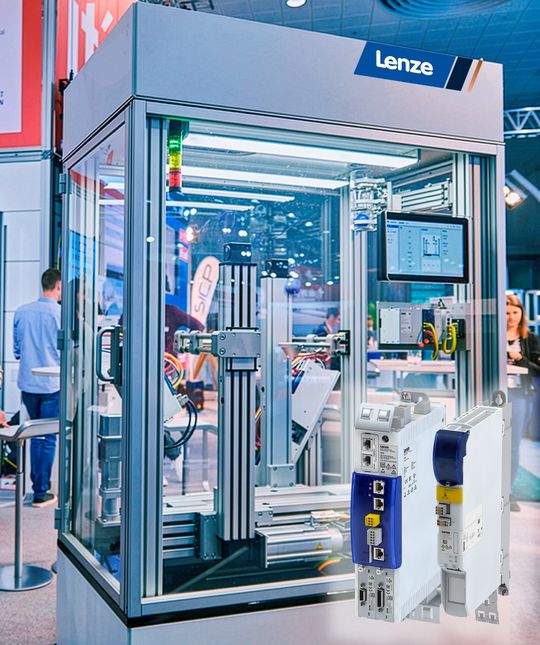 Wie effizient die Servoumrichter von Lenze in der Praxis arbeiten, demonstrierte das Unternehmen auf der Interpack 2026 mit einer Jongliermaschine.(Bild:  Lenze)