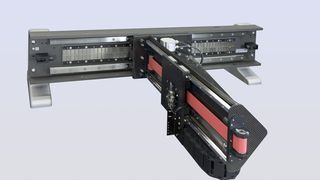 Das Positioniersystem von JAT besteht aus einer Linearachse, die eine auskragende Zahnriemenachse aus CFK aufnimmt. Bild: JAT (Archiv: Vogel Business Media)
