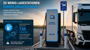 Die unzureichende Lade- und Wasserstofftankinfrastruktur in Deutschland und Europa bremst den Markthochlauf von emissionsfreien schweren Nutzfahrzeugen aus. (Bild: erstellt mit KI)