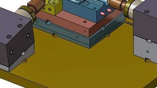 Schematische Darstellung der Umformung von Titanrohren innerhalb einer Prozessstufe. (Bild: Fraunhofer IWU)