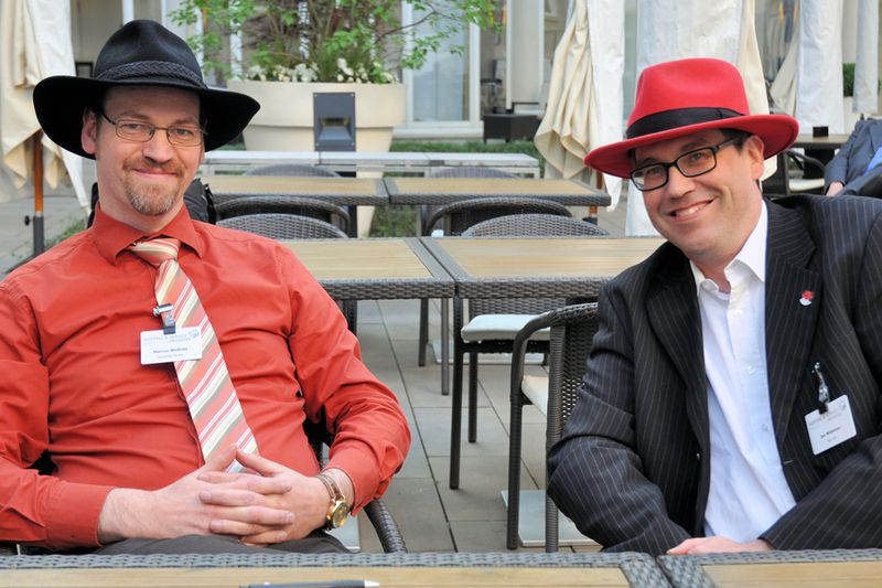 Die Fraktion der Hutträger - Markus Wellnitz (links), Datenwerk, und Jan Wildeboer, Red Hat (Archiv: Vogel Business Media)