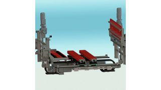 Das LWS ermöglicht es, Europaletten, Rollcontainer und Systempaletten von der Fördertechnik zu übernehmen und automatisch in ein Hochregallager ein- und auszulagern. (Bild: MIAS)