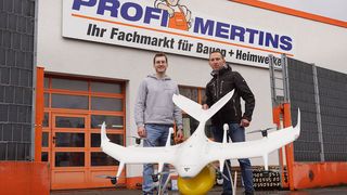 Hat sich jetzt auch dem Liefermichel-Projekt angeschlossen: der Michelstädter Baumarkt Profi Mertins. (Bild: Wingcopter)