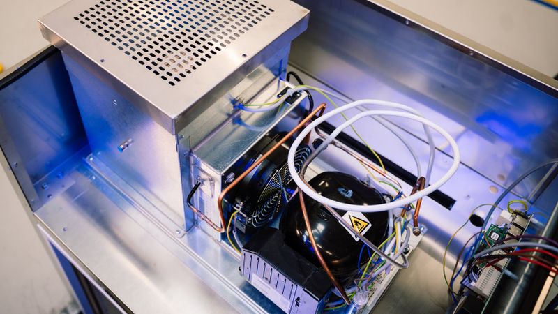 Abb. 1: Fertigung: Blick ins Innere eines Kirsch Reinraum-Kühlschrankes.(Bild:  Philipp Kirsch GmbH)
