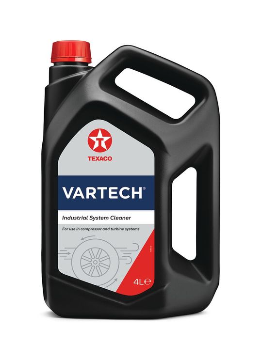 Der Vartech Industrial System Cleaner entfernt vorhandene Ablagerungen und bereitet das System für frisches Öl vor.(Bild:  Texaco)