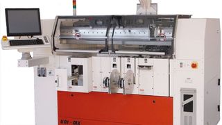 Mit der Universalgurtmaschine lassen sich SMD-Bauteile elektrisch prüfen und in Gurte verpacken.  (Bild: Omron, BOS)