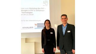 Dr.-Ing. Anika Bockisch und Prof. Dr. Peter Neubauer heißen die Teilnehmer des Bio-PAT-Workshops in Berlin willkommen.  (Knauer Wissenschaftliche Geräte)