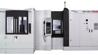 Kadigo zeigt zwei effektivitätsoptimierte Varianten des Horizontalbearbeitungszentrums HS-450i von Akari Seiki.  Bild: Akari Seiki (Archiv: Vogel Business Media)