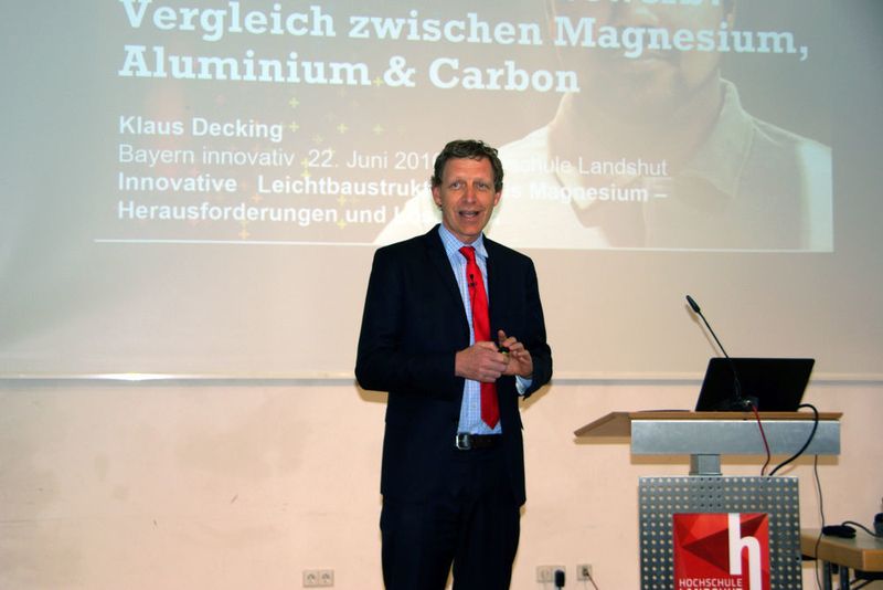 Magnesium ist für Klaus Decking von der Georg Fischer Automotive AG im Schweizerischen  Schaffhausen) das verkannteste Leichtbaumaterial. (Hochschule Landshut)