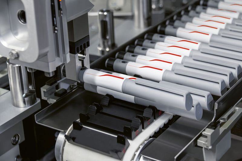 Seria X Pen opiera się na liniowym magnetycznym systemie transportowym (LMTS), przeznaczonym do końcowego montażu wstrzykiwaczy i autoinjektorów z prędkością od 40 do 160 ppm. (Źródło:Grupa IMA)