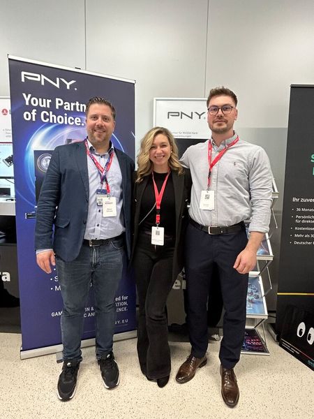 Das dynamische Trio von PNY: (v. l.) Marco Schulze, Natalia Drohoytska und David Effers rockten auch in diesem Jahr die Veranstalltung. (Bild: Vogel IT-Medien GmbH)