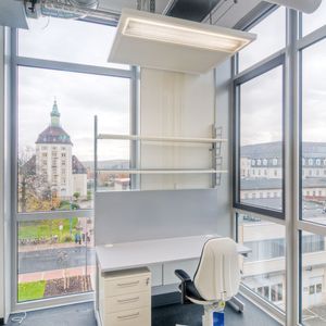 Abb. 2: Durch großzügige Fensterflächen erhalten die Arbeitsplätze viel Licht. 