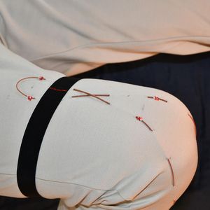 The team also integrated the FiberMotor into a prototype garment designed to fit the shape of a knee. Because the motors are thin and lightweight, the researchers envision that they could be distributed throughout a smart textile rather than concentrating the force in a single, rigid motor unit.(Source:  EPFL)