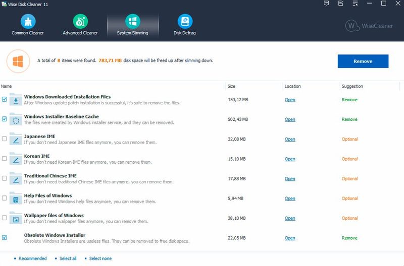 Löschen nicht mehr benötigter Dateien aus Windows mit Wise Disk Cleaner. (Bild: Joos – Talent International)