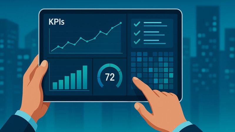 Key Performance Indicators (KPIs) dienen der quantifizierbaren Messung von Unternehmenszielen und sind ein zentrales Instrument im Controlling und der Business Intelligence.(Bild:  KI-generiert)