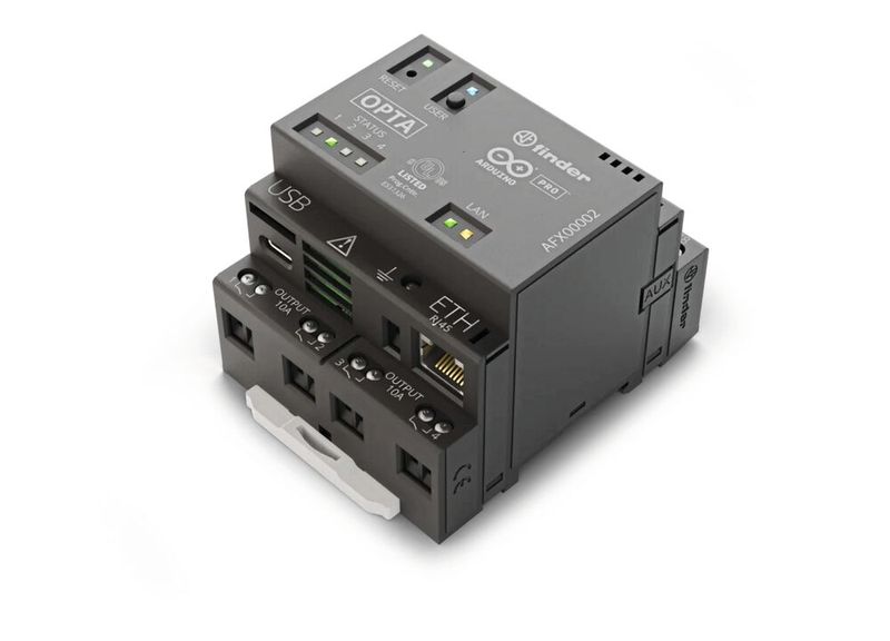 Bild 8: Der Arduino Opta Wireless verfügt über vier Relais, die jeweils Lasten bis zu 2,3 kW schalten können.  (Bild: Arduino)