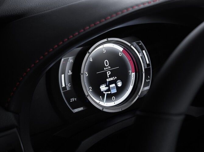 Auf Knopfdruck sind mehrere verschiedene Fahrmodi abrufbar: Eco, Normal, Sport S und bei den Modellen mit dem adaptiven variablen Fahrwerk AVS zusätzlich Sport S+. (Foto: Lexus)