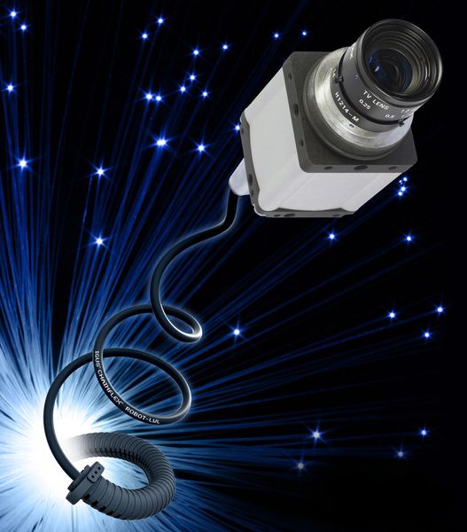 Die LWL-Leitungen von Igus sind für den dauerbewegten Einsatz in Energieketten bei kleinen Radien bestimmt. (Bild: Igus)